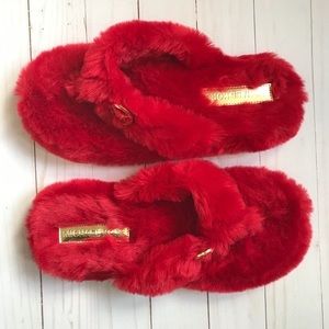 GUC Michael Kors Jet Set Red Thong Slippers